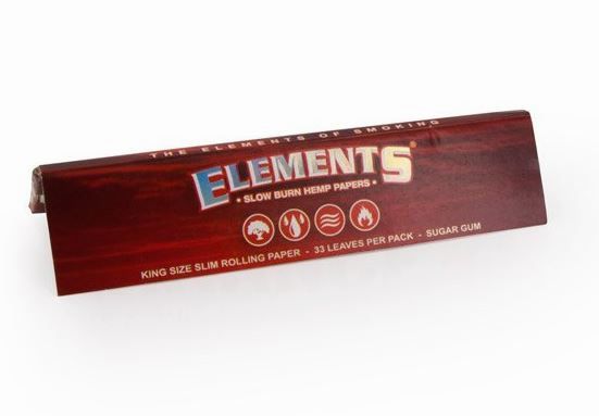 Elements Slow Burn Hemp Connoisseur Cigarette Papers - Kings Size Slim - 33 Leaves Per Pack - Pack of 24 - Vape wholesale supplies
